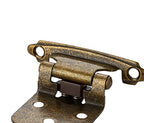 Ravinte Antique Bronze Cabinet Hinges, 1/2 Inch Overlay, 60 Pack (30 Pairs) - color: Antique Brass