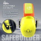 SAFEBUILDER Ear Protection Ear muffs Noise Reduction NRR 28dB Adjustable Hearing Protection for Working Mowing SK-06P - color: Green Cb Orange