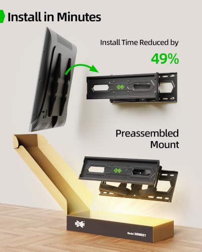 USX MOUNT TV Wall Mount for 32-74 inch Flat Screen/LED/4K up to 110lbs, Full Motion TV Mount Bracket with Swivel & Tilt Articulating Dual Arms, Max VESA 400x400mm, Fits 12/16" Wood Studs - size: 32-74inch