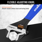 HORUSDY 3-Piece Adjustable Wrench Set (6/8/10 in), Wide Jaw Black Oxide Finish, Cr-V Steel, Metric & SAE Scales, Adjustable Spanner Set for Home Garage Workshop - style: 3PC Wide Jaw Set (6" 8" 10")