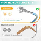 EastLink 50 Inch Extra-Long Drain Snake 3 Pack, Reusable Drain Clog Remover