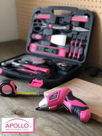 Apollo Tools 135 Piece Household Tool Set, Pink DT0773N1 - color: Pink, size: 135-Piece