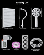Hibbent All Metal High Pressure Rainfall 10'' Shower Head with Handheld - color: White, style: Square 10''
