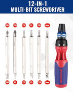 WORKPRO 12-in-1 Ratcheting Multi-Bit Screwdriver Set - size: Standard
