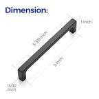 Ravinte Matte Black Square & Solid Cabinet Handles,5 Inch,15 Pack - size: 5 Inch Hole Center