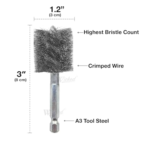 WICKED Professional ID Copper Tube Pipe Cleaner Replacement Brushes (1” (2-Pack)) - style: 1” (2-Pack)