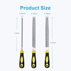 3Pcs Metal File Set, 8-Inch Professional High Carbon Steel