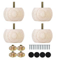 Michanco 2 Inch Bun Feet for Furniture Set of 4 Unfinished DIY Wood Furniture Legs for Couch Sofa Ottoman - color: 2 Inch Unfinished