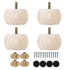 Michanco 2 Inch Bun Feet for Furniture Set of 4 Unfinished DIY Wood Furniture Legs for Couch Sofa Ottoman - color: 2 Inch Unfinished