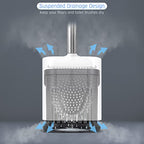 Sellemer Silicone Toilet Brush, Ventilation Slots Base Holder 2 Pack, White - color: White-2pcs
