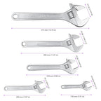 JEUIHAU 6 8 10 12 15 In Adjustable Wrench Set, SAE and Metric Scale