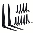 20 Pack Shelf Brackets 10 Inch, Black Metal Brackets for Shelves, L Shape Shelving Brackets (Black, 10" x 8") - color: Black, size: 10" x 8"