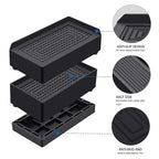 ANNKUT Rectangle Bed Risers, 3 Inch Heavy Duty Adjustable Furniture Risers for Bed Sofa Table and Couch Lift，Support Up to 1,300 Lbs (4 Pack-Black) - color: 3 Inch-black(rectangle)