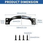 TamBee 2PCS 6-1/2 Inch Pulls Black Door Pull Handle Metal Kitchen Cabinets Furniture Wardrobe Medicine Handle in Black Door Hardware Gate Handle Door Pulls Warehouse Outdoor - size: 2 Pack 6-1/2 Inch Black