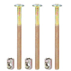 M6 X 90mm Bed Frame Bolts Set, 10Pack Dowel Furniture Bolts and Barrel Nuts, Steel Furniture Screws, Bed Hardware Replacement Kit for Beds Chair Spare Connector Parts - size: 90mm