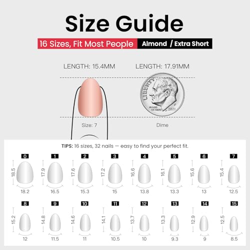 CurvLife Extra Short Almond Press On Nails, Spring Chirp Nude Pink - color: C6 - Spring Chirp