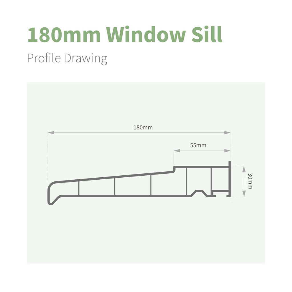 180mm Profile 22 Window Sill (with End Caps)