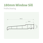 180mm Profile 22 Window Sill (with End Caps)