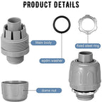 Maitys 30 Pcs 1/2 Inch Liquid Tight Connector Straight 180 Degree