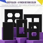 ENERLITES Blank Metal Wall Plate, 1-Gang, 10 PACK, Black Matte - color: Black Matte, size: 1 Gang - Standard