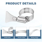 HARFINGTON 4pcs Hose Clamps 3.6"-4.5" (91-114mm) Adjustable 304 Stainless Steel Worm Gear Hose Clamps Assortment Kit for Plumbing Dryer Vent Automotive Dust Collector - size: 91-114mm