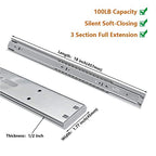 LONTAN 1 Pair Soft Close Drawer Slides 18 Inch Heavy Duty Cabinet Rails - color: Silver-Soft Close, size: 18 Inch - Drawer Slide
