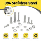 16 Sets 1/4-20x3 Bolt and Nut Set, Flat & Lock Washers Included,64PCS - size: 1/4-20x3" 16sets