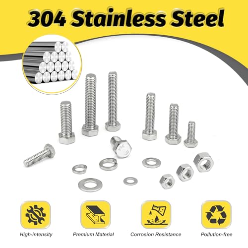 10 Sets 1/4-20x6 Bolt and Nut Set, Flat & Lock Washers Included,40PCS - size: 1/4-20x6" 10sets