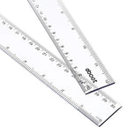 EBOOT 2 Pcs Plastic Ruler Straight Ruler Plastic Measuring Tool for Student - color: White, size: 12 Inch