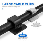 40Pack Large Cable Clips, Adhesive Wire Holders for Desk Wall, Black - color: Black