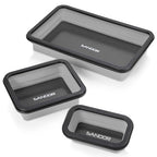Collapsible Magnetic Parts Tray Set -3 Different Size Tool Trays Light Grey - color: Light Grey
