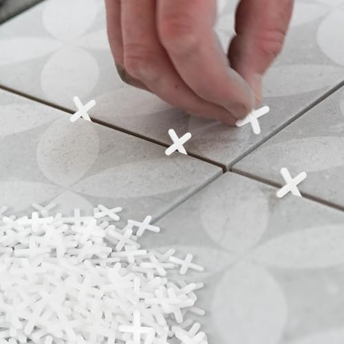 100 Pcs 6 mm (1/4 Inch) Plastic Tile Spacers for Stone and Ceramic Tile - color: 6mm 1/4 Inch White