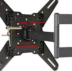 VideoSecu ML531BE2 TV Wall Mount kit with Free Magnetic Stud Finder and HDMI Cable for Most 26-55 TV and New LED UHD TV up to 60 inch 400x400 Full Motion with 20 inch Articulating Arm WT8 (Pack of 2) - size: 25"-55" (Pack of 2)
