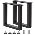 16 Inch Metal Bench Legs Set of 2, Heavy Duty Steel Coffee Table Legs, DIY Furniture Feet with Screws and Adjustable Foot Pads - size: H16" Square