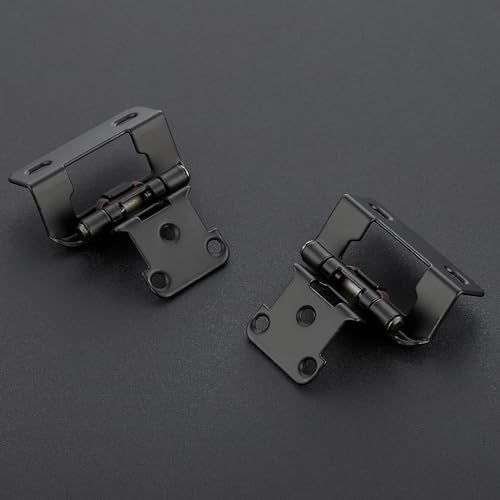 30 Pack 15 Pair Black Cabinet Hinges, 1/2" Semi Wrap Kitchen Hinges - color: Black, size: 1/2" Semi Wrap
