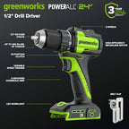 GREENWORKS 24V (5-TOOL) Combo (Drill + Impact Driver + Circular Saw + Multi-Tool + Flashlight), 4.0Ah + 2.0Ah (24,000mAh Power Bank) Batteries, (2) Cables, 65W Rapid Charger - size: 5PCS Combo Kits
