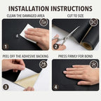 Qextce Perforated Leather Repair Patch Tape, Brown, 8x100 Inch - color: Brown, size: 8x100 inch