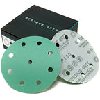 Serious Grit - 5-Inch 9-Hole P180 Grit Sanding Discs - 50 Pack Box - size: 180 Grit