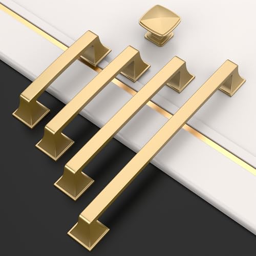 Amerdeco 10 Pack Champagne Bronze Cabinet Pulls 3 Inch(76mm) Hole Center Cabinet Hardware Kitchen Cabinet Handles for Bathroom Drawer Pulls Dresser Pulls ZH0002 - color: Champagne Bronze, size: 3"/76mm Hole Center