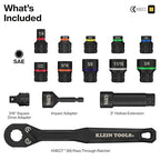 Klein Tools 65400 KNECT 15-Piece Pass Through Socket Set, SAE Impact Set with MODbox Case, Sockets, Bits, Accessories and 3/8-Inch Drive Adapter - style: 15-Piece