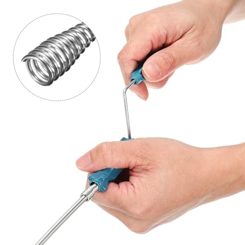 HARFINGTON Drain Augers 6 Ft Stainless Steel Flexible Plumbing Auger Hair Drain Cleaner Tool Toilet Auger Clog Remover Tool for Kitchen Bathroom Shower Sink Toilet Bathtub, Black - color: Black, size: 1.8m