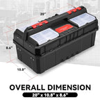 Auto Dynasty Foldable 2-layer Tool Box w/Non-Slip Handle Tray Storage, Red - color: Red, size: 2-Layer