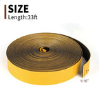 Yotache Neoprene Rubber Foam Tape 1 Inch Wide x 1/16 Inch Thick, 33 Ft - size: 1"x1/16"x33 FT