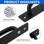 TamBee 4 Pack 6-1/2 Inch Black Metal Gate Pull Handles, Heavy Duty Hardware, Durable Pull Grips for Wooden Fence, Shed, Barn Door & Outdoor Use - size: 4 Pack 5 Inch Metal