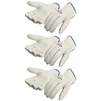SAFEGEAR Cowhide Leather Work Gloves with Keystone Thumb - color: White, size: Large (Pack of 3)