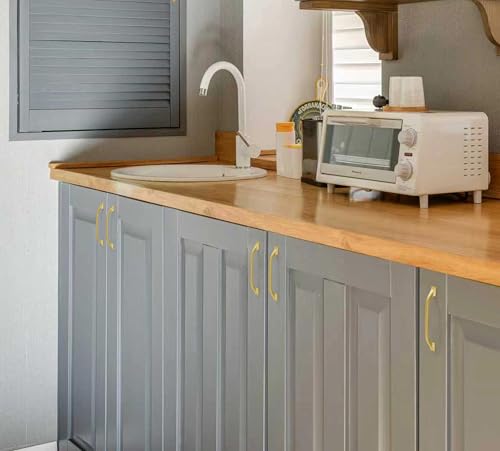 Brushed Gold Cabinet Pulls 3-3/4 Inch Drawer Pulls 10 Pack 8222 - color: Brushed Gold, size: 3-3/4 Inches, style: 10 Pack Arch Pull