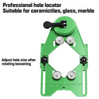 QTG Drill Hole Locator Jig, 20-83mm Adjustable Centering Guide with Vacuum Suction Base & Roller Wheels for Ceramic, Tile, Glass, Marble – Precision Drilling Template for DIY and Tile Work