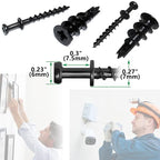 Double-Headed Bear Claw Screw & Anchor, Zinc Drywall Screws Picture Hangers - style: Black Zinc+Long