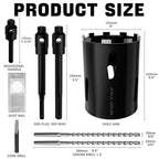 Diamond Core Drill Bit 6"(152mm) with Pilot Bit & Adapters (SDS Plus & Hex) – Upgraded Welded Segments, 8.6" Depth – for Concrete, Solid Brick, Hollow Brick, Masonry & More - size: (6"/152mm)