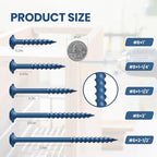 Kryonix #8 Pocket Hole Screws Assortment Kit, 600PCS in 5 Sizes - size: Assorted Sizes